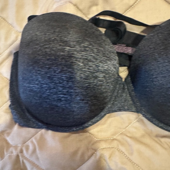 Victorias Secret 38DD Multiway Strapless Bra Pushup Padded Gray Underwire - Picture 2 of 14